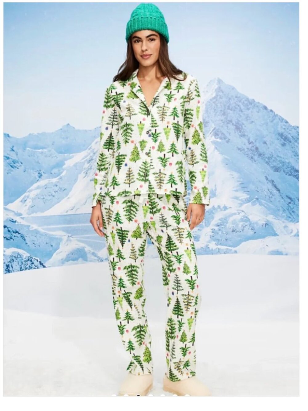 Old Navy 2025 Holiday Pajama Pants White Trees